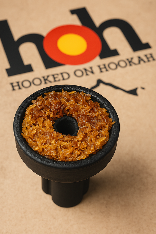 hookah bowl packed with Hooked on Hookah handmade shisha